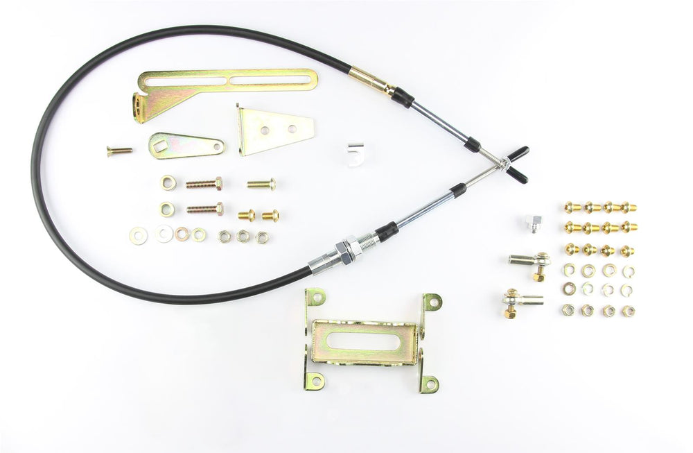 CABLE OPERATED SHIFTER GM 700R4 TRANS W/CHROME 8IN SGL BEND LEVER & PISTON POLI