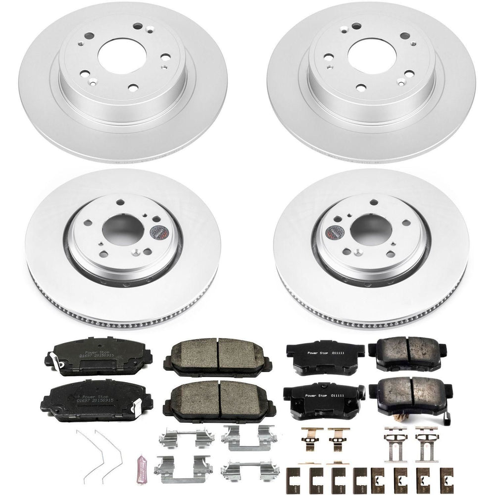 Power Stop 17-18 Acura ILX Front & Rear Z17 Evolution Geomet Coated Brake Kit