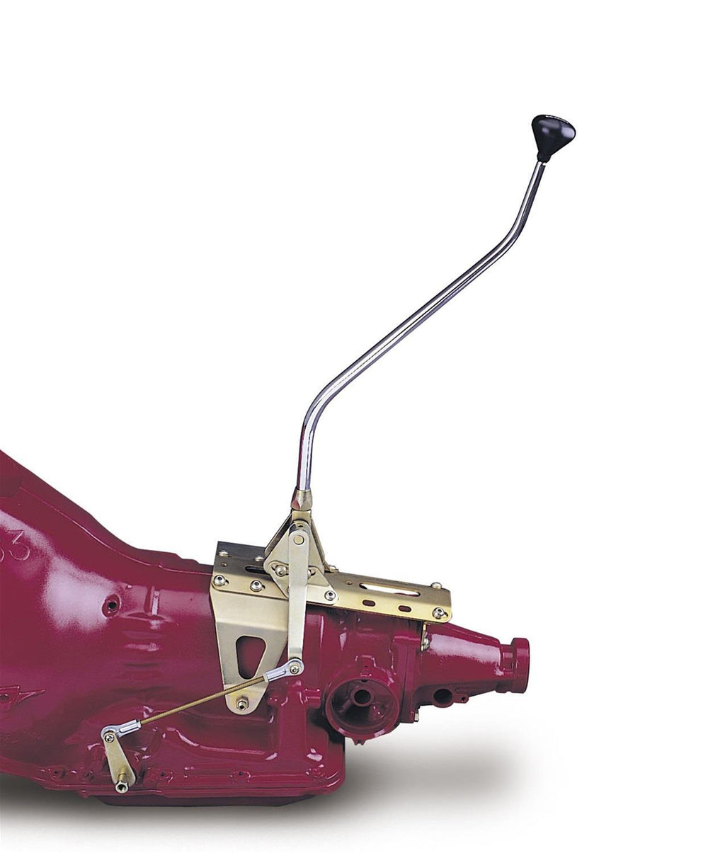 FLOOR MOUNT SHIFTER D AOD TRANS W/CHROME 23IN DBL BEND LEVER & MUSHROOM KNOB