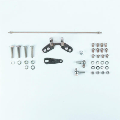 TAIL MOUNT SHIFTER GM TH350 TRANS W/BLK 10IN SGL BEND LEVER & MUSHROOM BLK KNOB