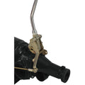 TAIL MOUNT SHIFTER GM TH350 TRANS W/BLK 10IN SGL BEND LEVER & MUSHROOM BLK KNOB