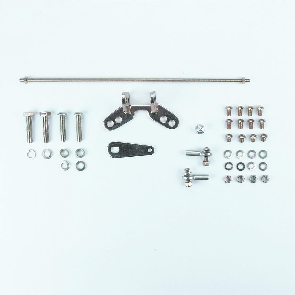 TAIL MOUNT SHIFTER GM TH400 TRANS W/BLK 8IN SGL BEND LEVER & MUSHROOM BLK KNOB