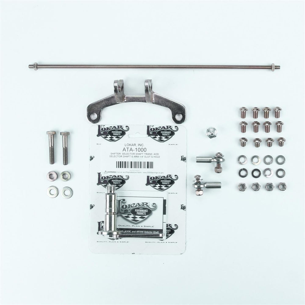 TAIL MOUNT SHIFTER D AOD TRANS W/CHROME 6IN STRAIGHT LEVER & HITECH KNOB