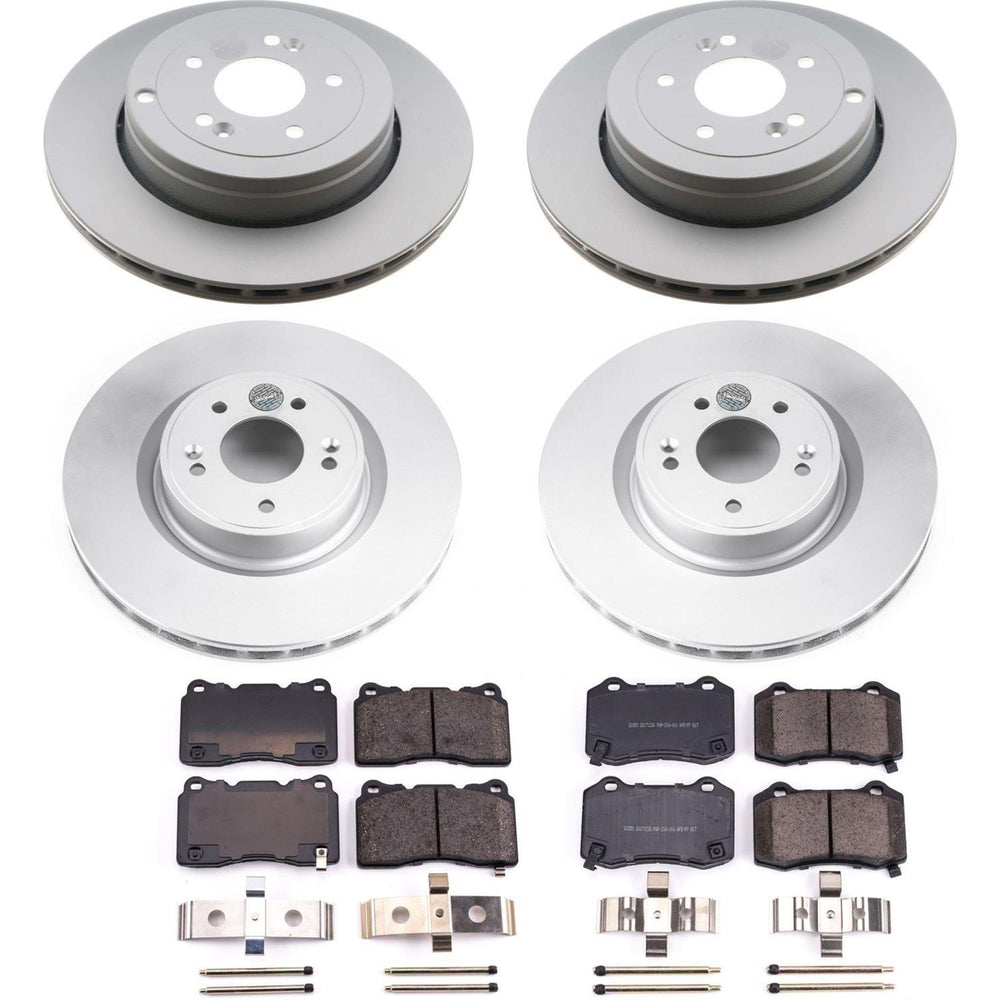 Power Stop 10-16 Hyundai Genesis Coupe Front & Rear Z17 Evolution Geomet Coated Brake Kit