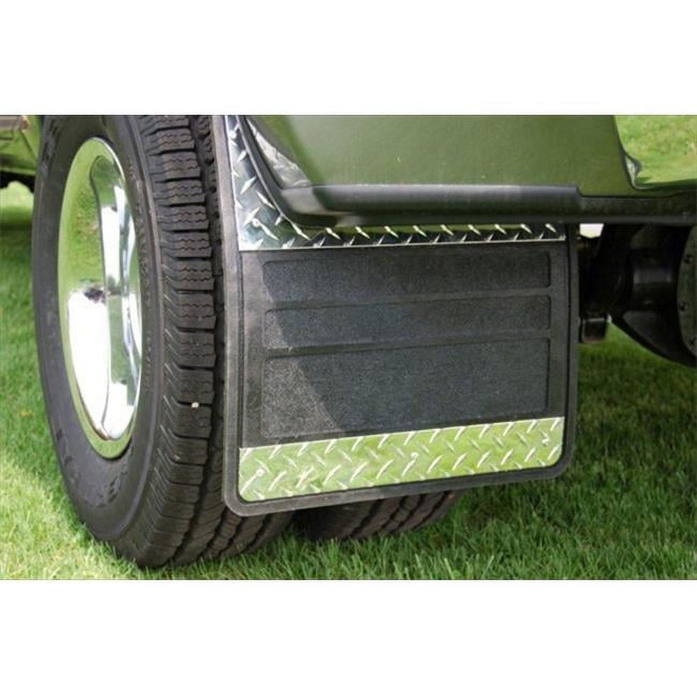 8800 GM C/K CLASSIC PU DUALLY RUBBER MUDFLAPS STAINLESS STEEL INSERT 19X24