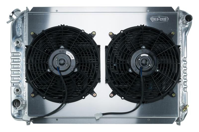 87-93 Mustang Aluminum Radiator 1 Inch Core Dual 12 Inch Fans Automatic Cold Case Radiators