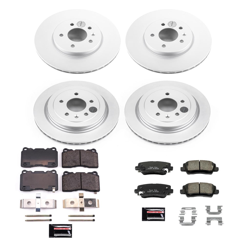 Power Stop 13-15 Cadillac ATS Front & Rear Z17 Evolution Geomet Coated Brake Kit