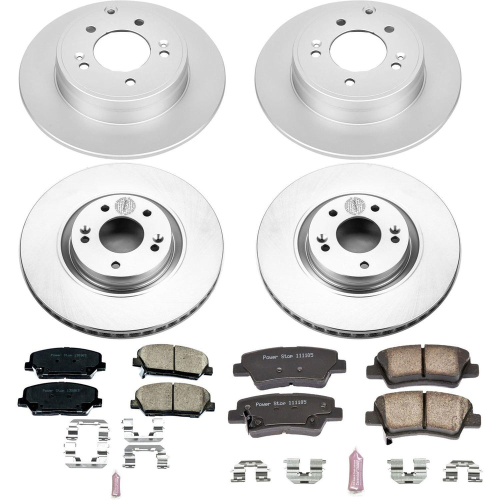 Power Stop 11-15 Kia Optima Front & Rear Z17 Evolution Geomet Coated Brake Kit