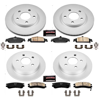 Power Stop 99-04 Oldsmobile Alero Front & Rear Z17 Evolution Geomet Coated Brake Kit