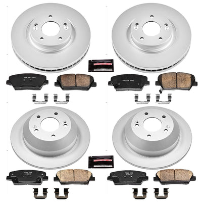Power Stop 10-12 Hyundai Santa Fe Front & Rear Z17 Evolution Geomet Coated Brake Kit