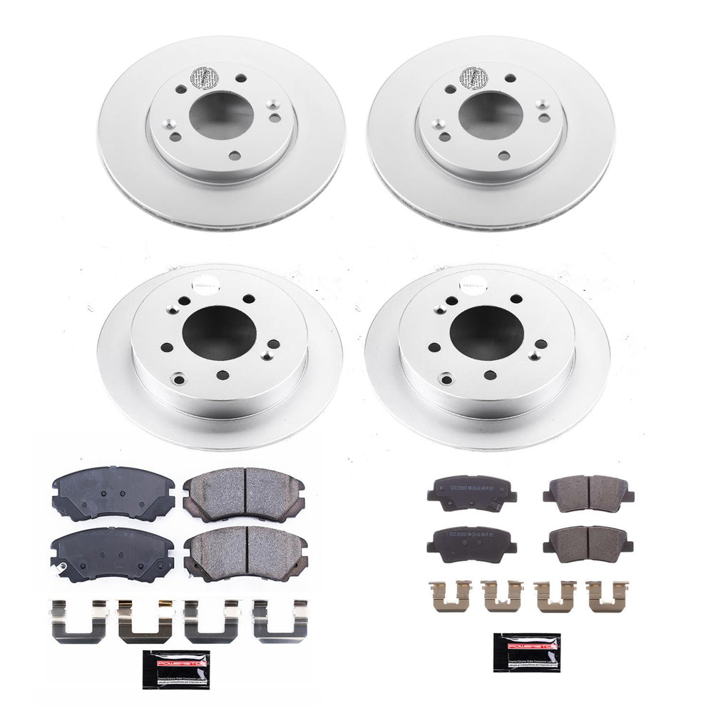 Power Stop 10-11 Kia Soul Front & Rear Z17 Evolution Geomet Coated Brake Kit