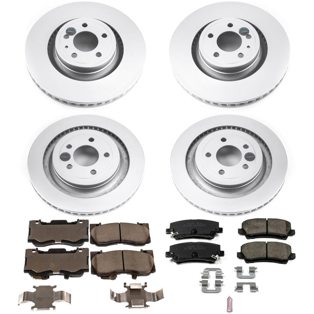 Power Stop 15-19 Ford Mustang Front & Rear Z17 Evolution Geomet Coated Brake Kit