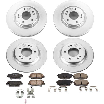 Power Stop 17-19 Hyundai Sonata Front & Rear Z17 Evolution Geomet Coated Brake Kit