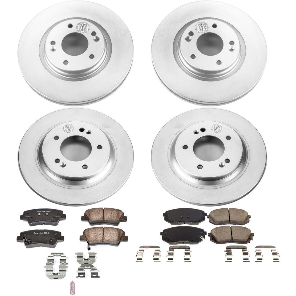 Power Stop 17-19 Hyundai Sonata Front & Rear Z17 Evolution Geomet Coated Brake Kit