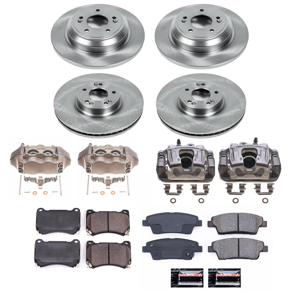 Power Stop 10-14 Hyundai Genesis Front & Rear Autospecialty Kit w/Cals