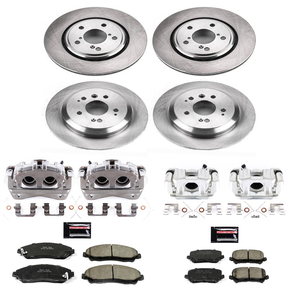 Power Stop 16-19 Honda Pilot Autospecialty Kit w/ Calipers - Front and Rear
