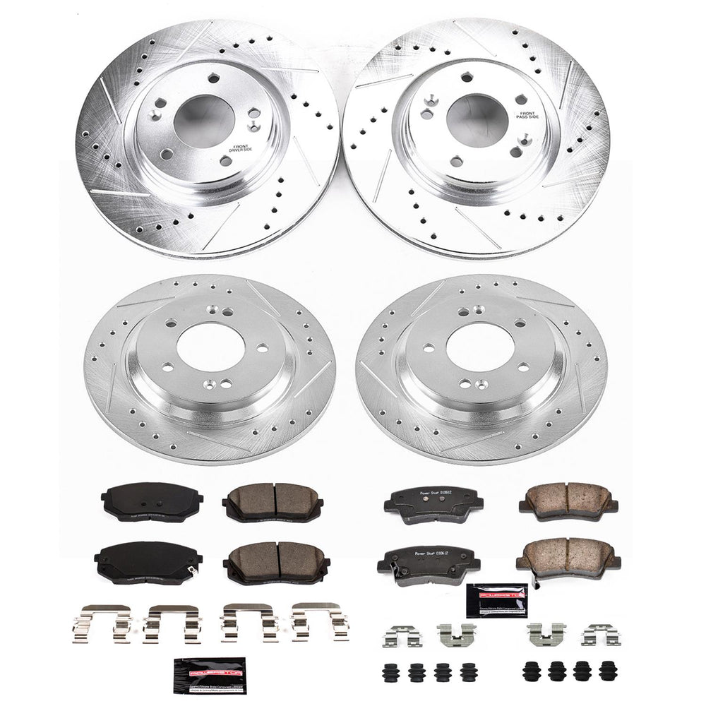 Power Stop 17-19 Hyundai Sonata Front & Rear Z23 Evolution Sport Brake Kit