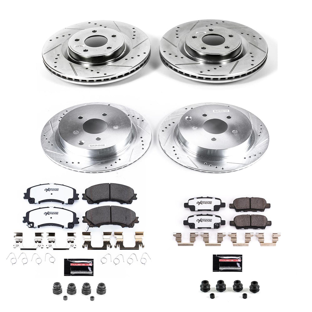 Power Stop 18-19 Infiniti Q50 Front & Rear Z26 Street Warrior Brake Kit
