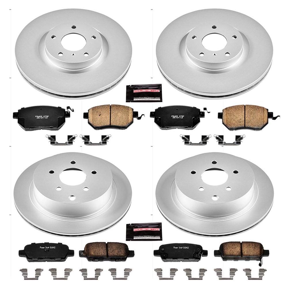 Power Stop 06-07 Nissan Murano Front & Rear Z17 Evolution Geomet Coated Brake Kit