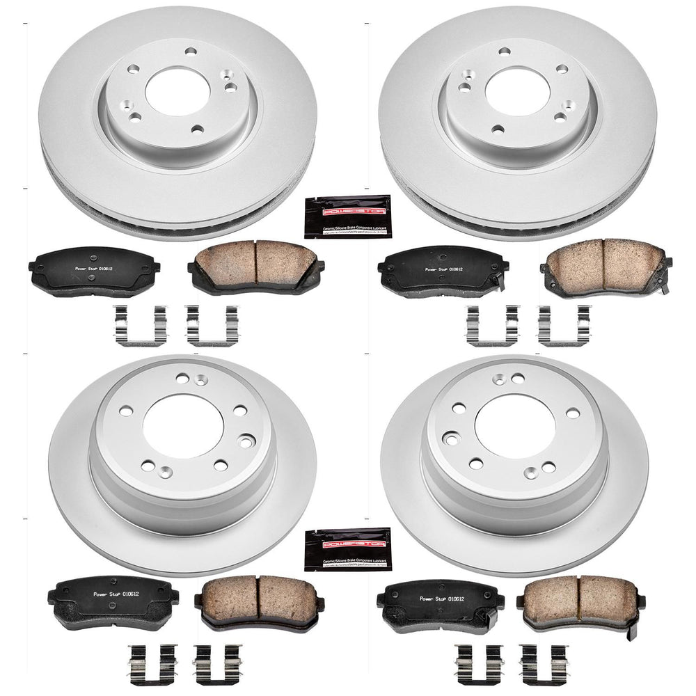 Power Stop 12-15 Hyundai Tucson Front & Rear Z17 Evolution Geomet Coated Brake Kit