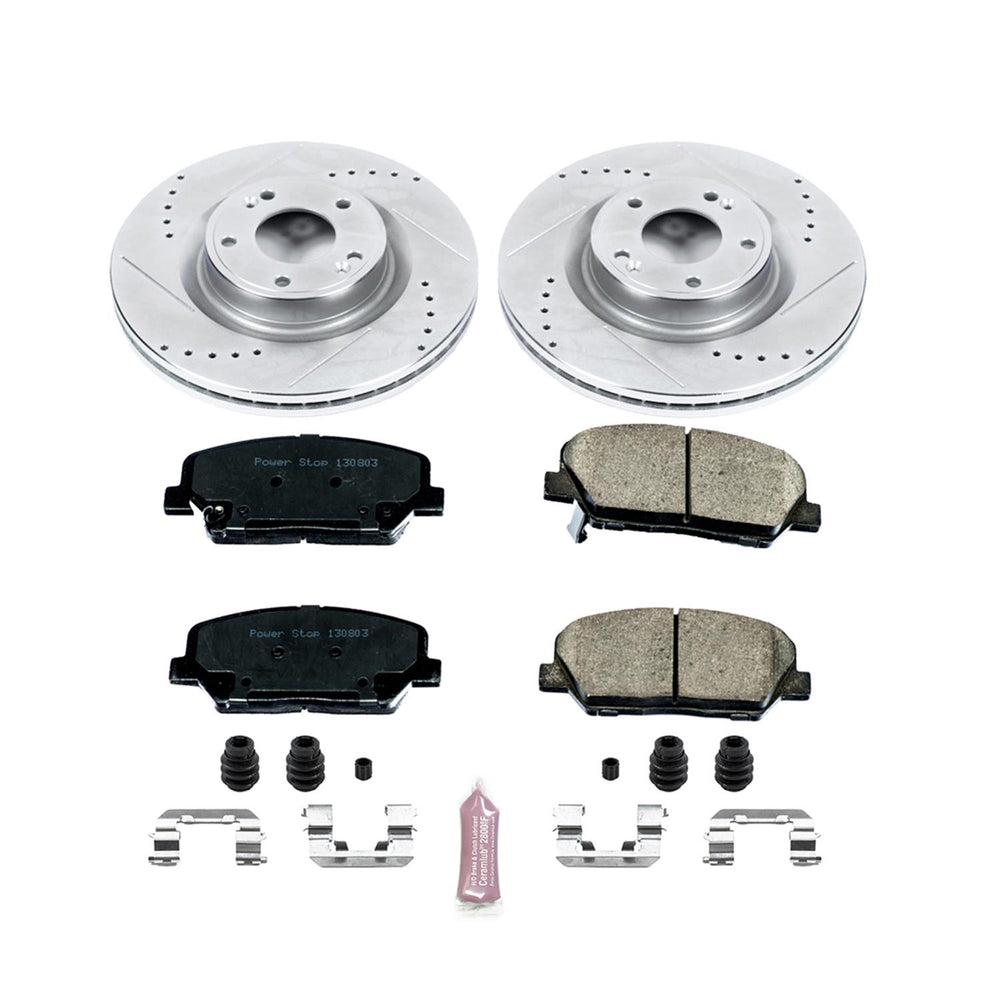 Power Stop 10-16 Hyundai Genesis Coupe Front Z23 Evolution Sport Brake Kit w/Calipers