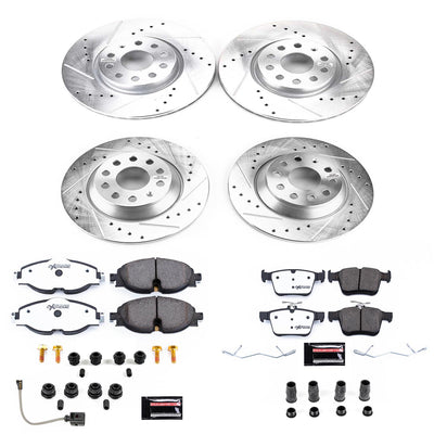 Power Stop 16-18 Audi TT Quattro Front & Rear Z26 Street Warrior Brake Kit