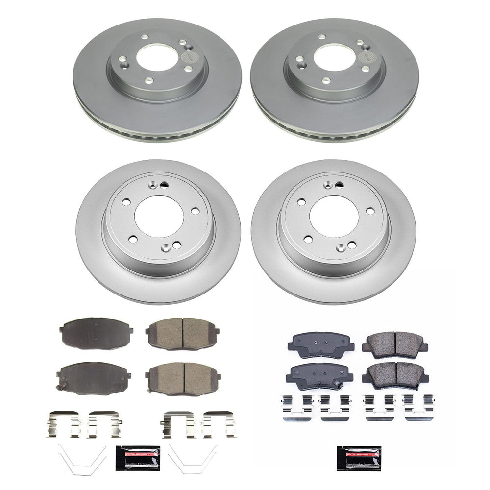 Power Stop 19-21 Kia Forte Front & Rear Z17 Coated Brake Kit