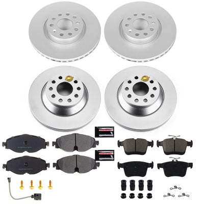 Power Stop 16-18 Audi TT Quattro Front & Rear Z23 Evolution Sport Coated Brake Kit