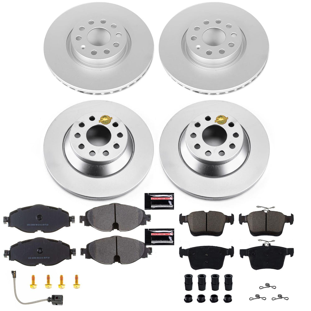 Power Stop 16-18 Audi TT Quattro Front & Rear Z23 Evolution Sport Coated Brake Kit
