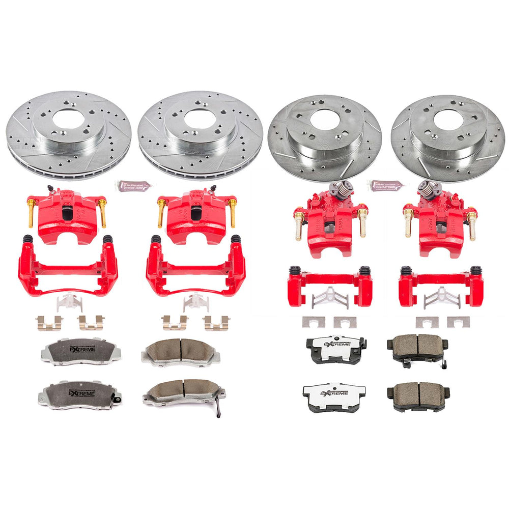 Power Stop 97-01 Honda Prelude Front & Rear Z26 Street Warrior Brake Kit w/Calipers