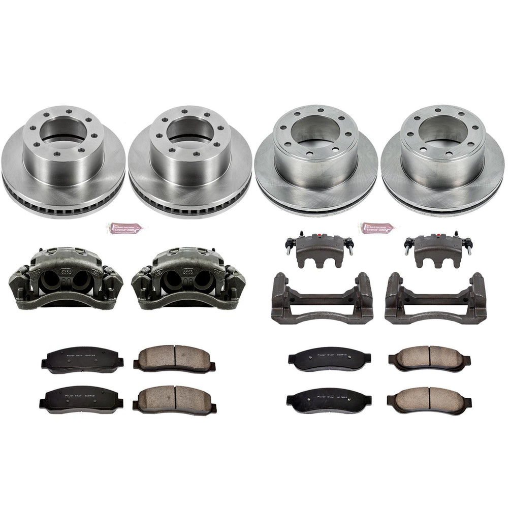 Power Stop 07-08 Ford F-250 Super Duty Autospecialty Kit w/ Calipers - Front and Rear