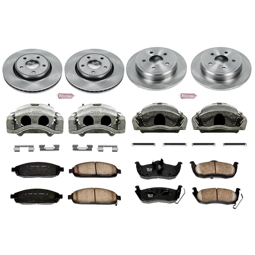 Power Stop 06-10 Jeep Commander Autospecialty Kit w/ Calipers - Front and Rear
