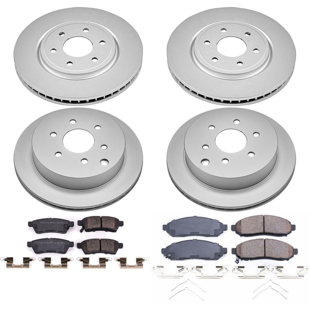 Power Stop 2019 Nissan Frontier Front & Rear Z17 Evolution Geomet Coated Brake Kit