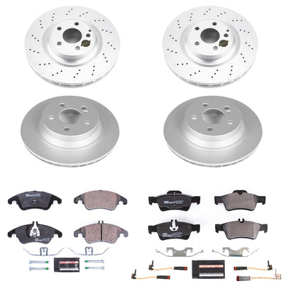 Power Stop 10-16 Mercedes-Benz E350 Front & Rear Euro-Stop Brake Kit
