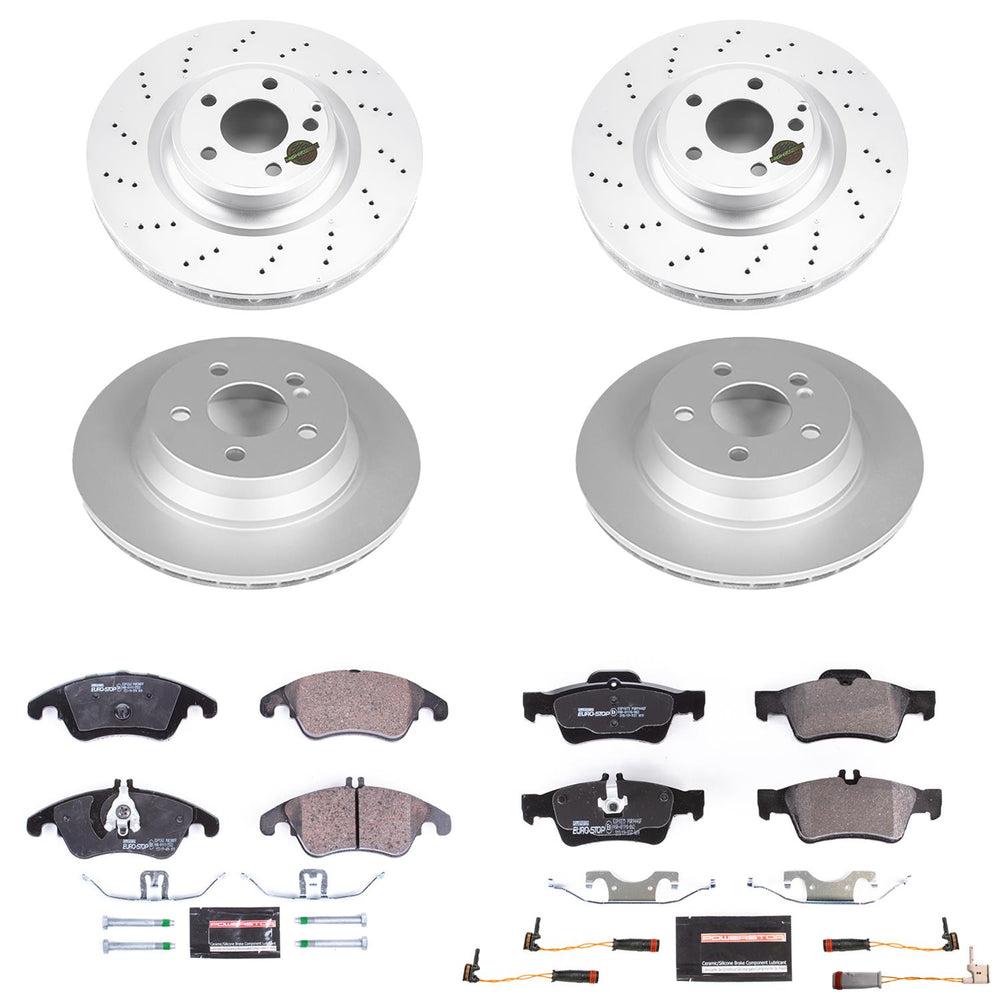 Power Stop 10-16 Mercedes-Benz E350 Front & Rear Euro-Stop Brake Kit