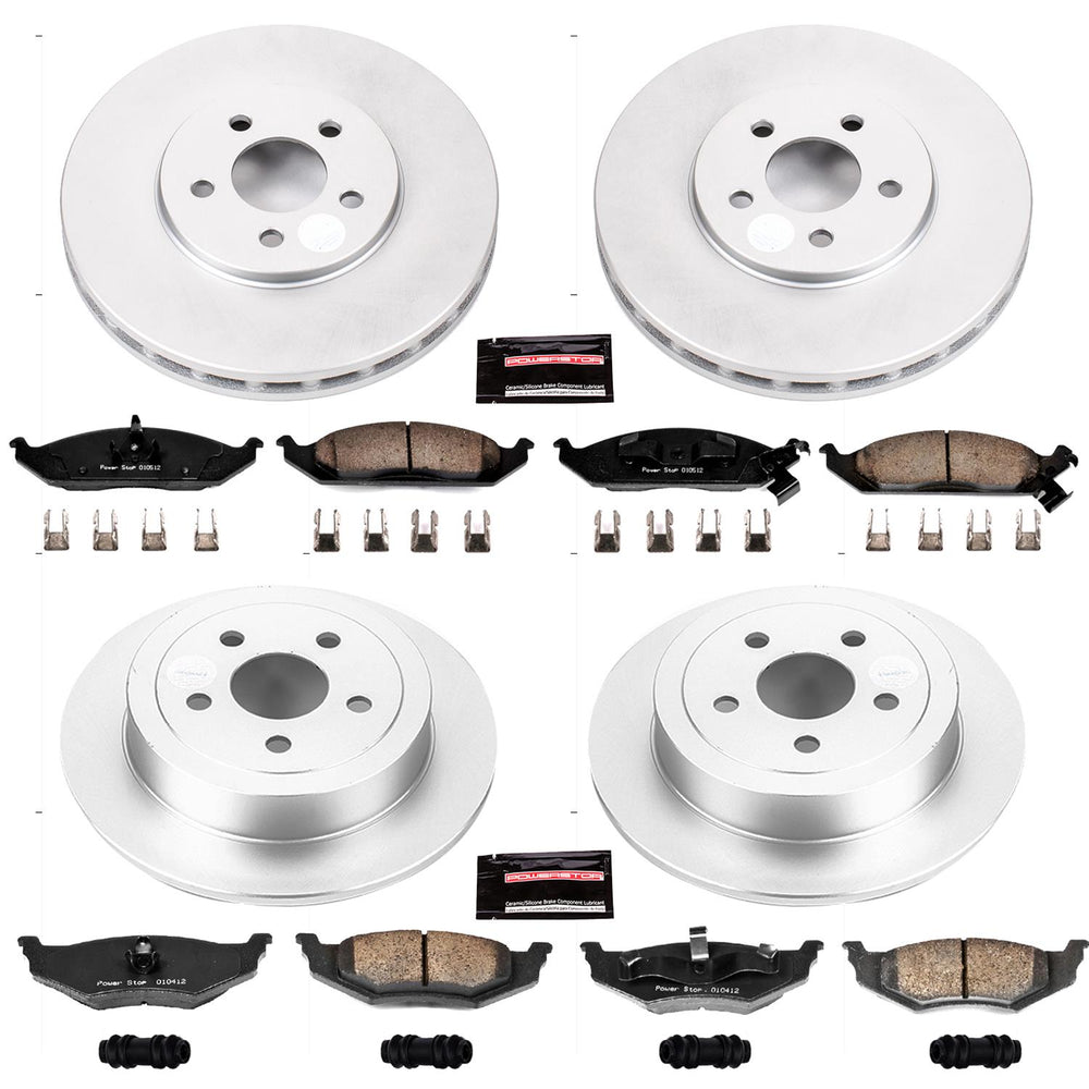 Power Stop 95-00 Chrysler Cirrus Front & Rear Z17 Evolution Geomet Coated Brake Kit