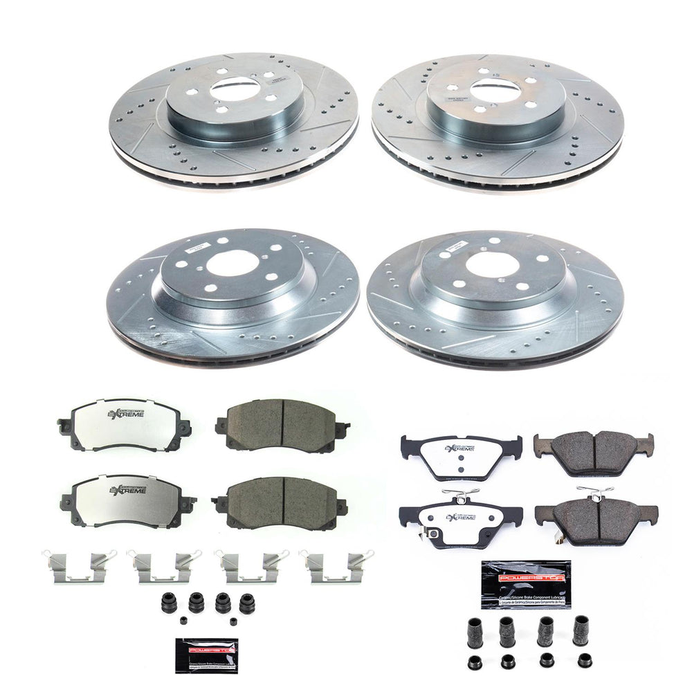 Power Stop 19-21 Subaru Forester Front & Rear Z26 Street Warrior Brake Kit