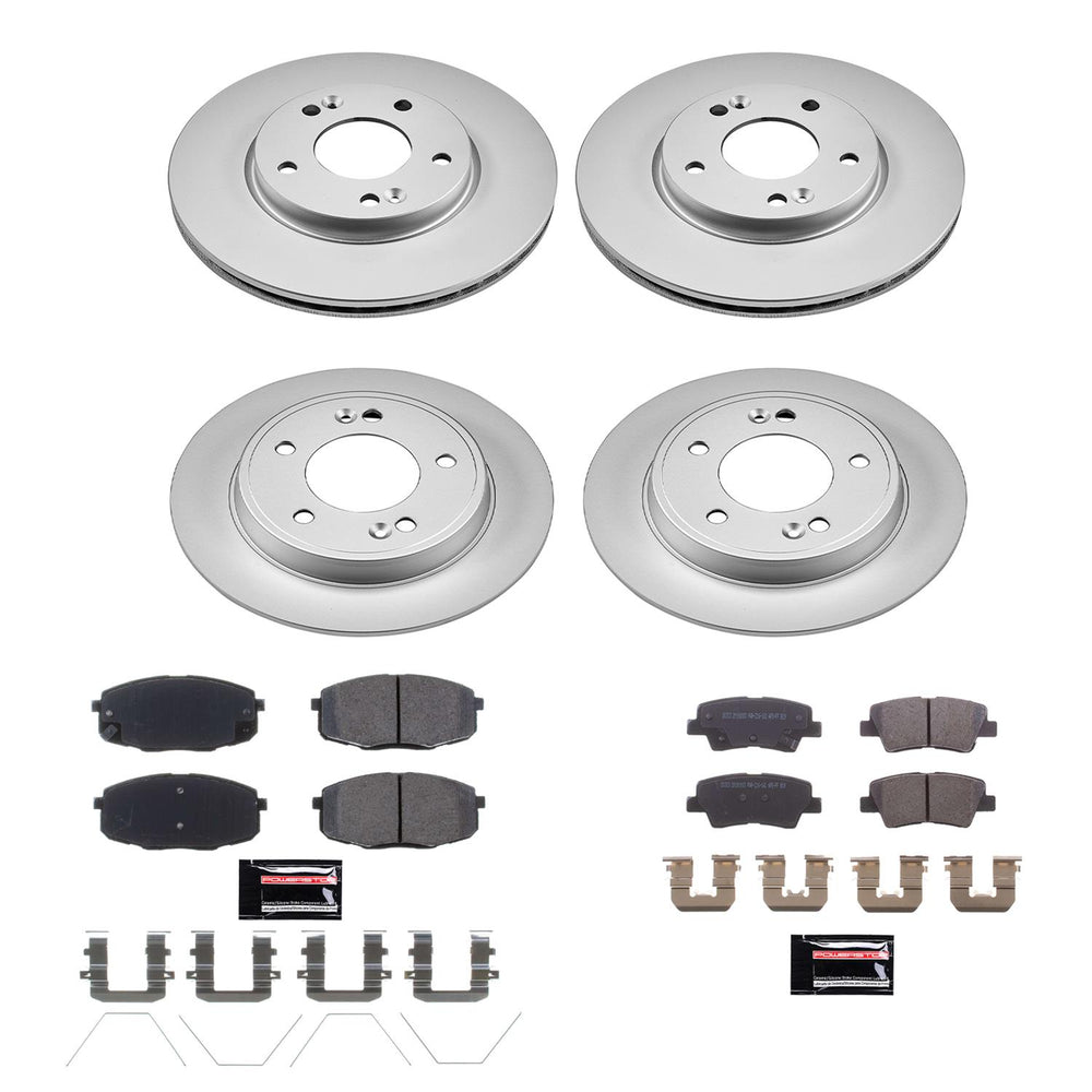 Power Stop 17-19 Kia Soul Front & Rear Z17 Evolution Geomet Coated Brake Kit