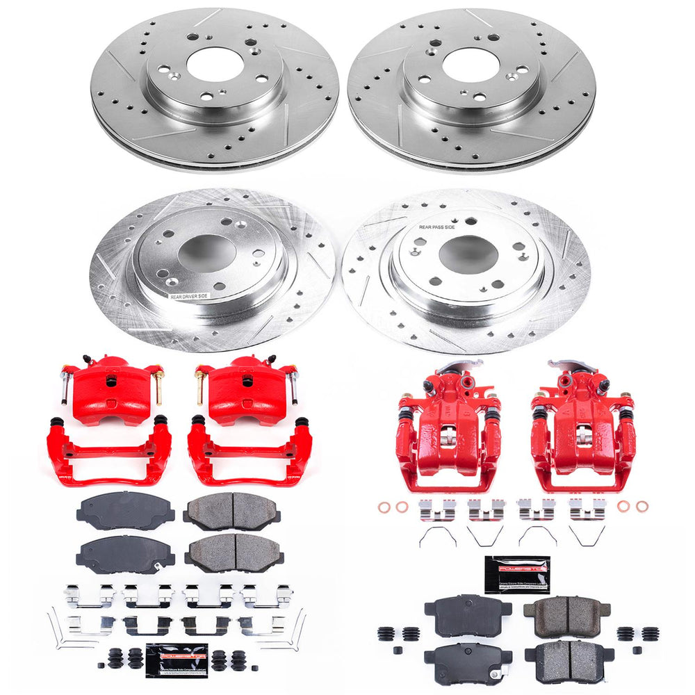 Power Stop 13-17 Honda Accord Front & Rear Z23 Evolution Sport Brake Kit w/Calipers