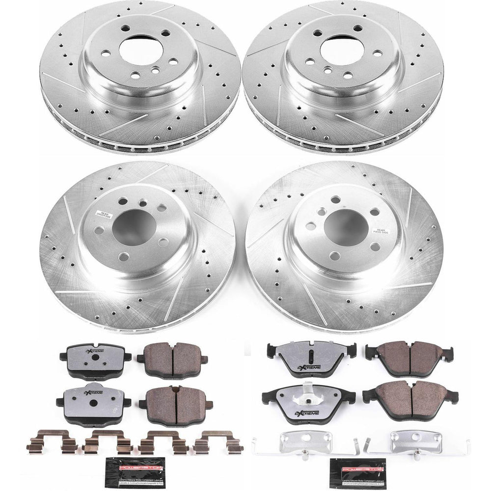 Power Stop 12-16 BMW 640i Front & Rear Z26 Street Warrior Brake Kit