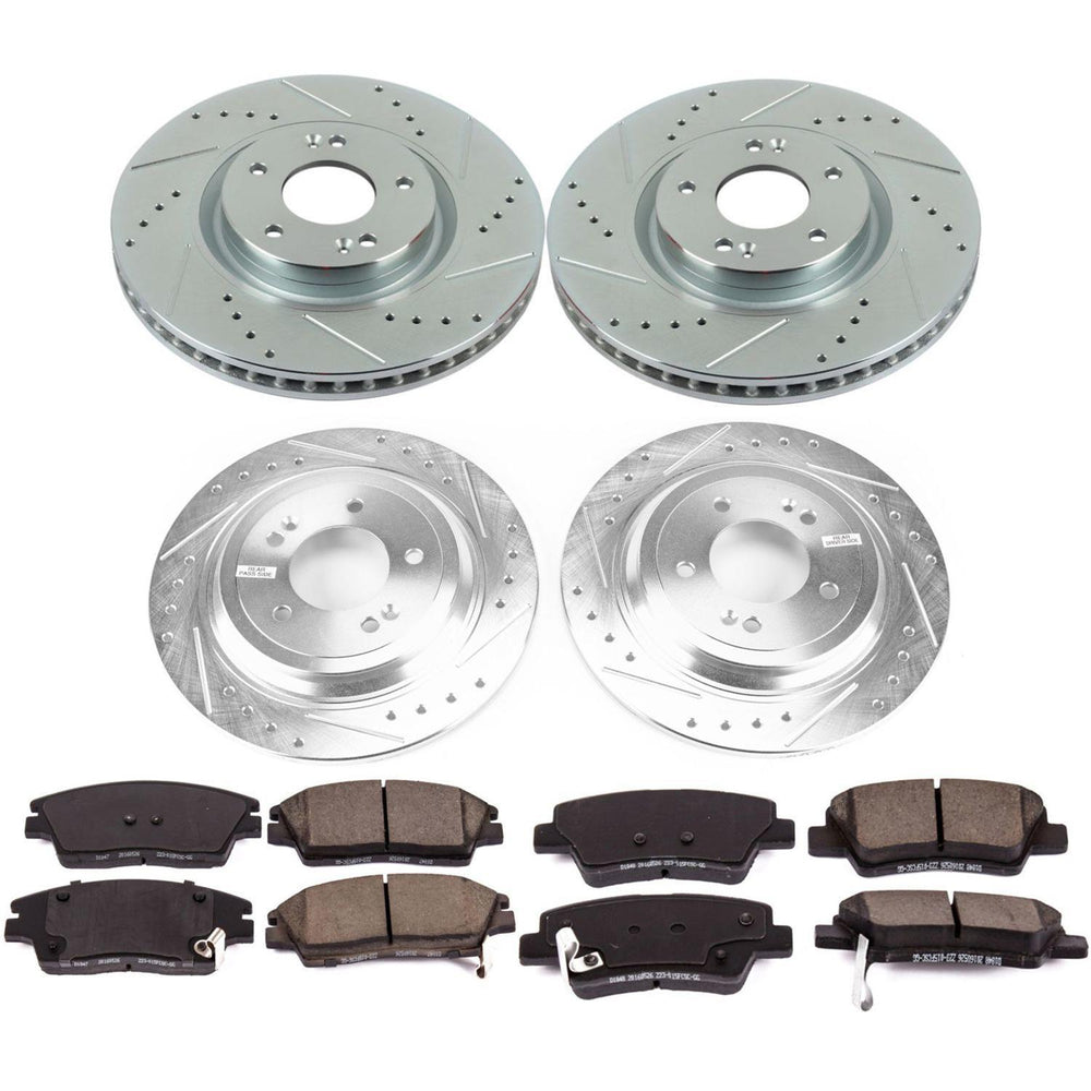 Power Stop 17-18 Kia Sportage Front & Rear Z23 Evolution Sport Brake Kit