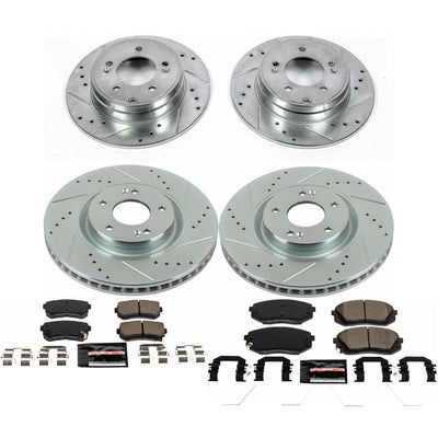 Power Stop 17-19 Hyundai Sonata Front & Rear Z23 Evolution Sport Brake Kit
