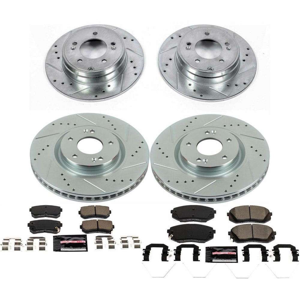 Power Stop 17-19 Hyundai Sonata Front & Rear Z23 Evolution Sport Brake Kit