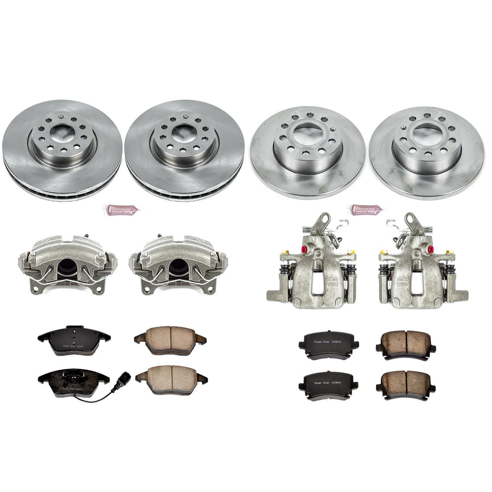 Power Stop 2008 Audi A3 Front & Rear Autospecialty Brake Kit w/Calipers