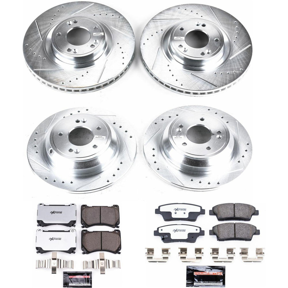 Power Stop 10-14 Hyundai Genesis Front & Rear Z26 Street Warrior Brake Kit
