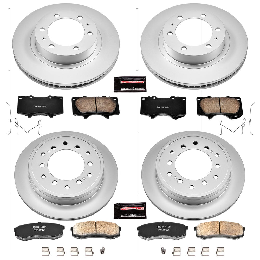 Power Stop 10-14 Toyota FJ Cruiser Front & Rear Z17 Evolution Geomet Coated Brake Kit