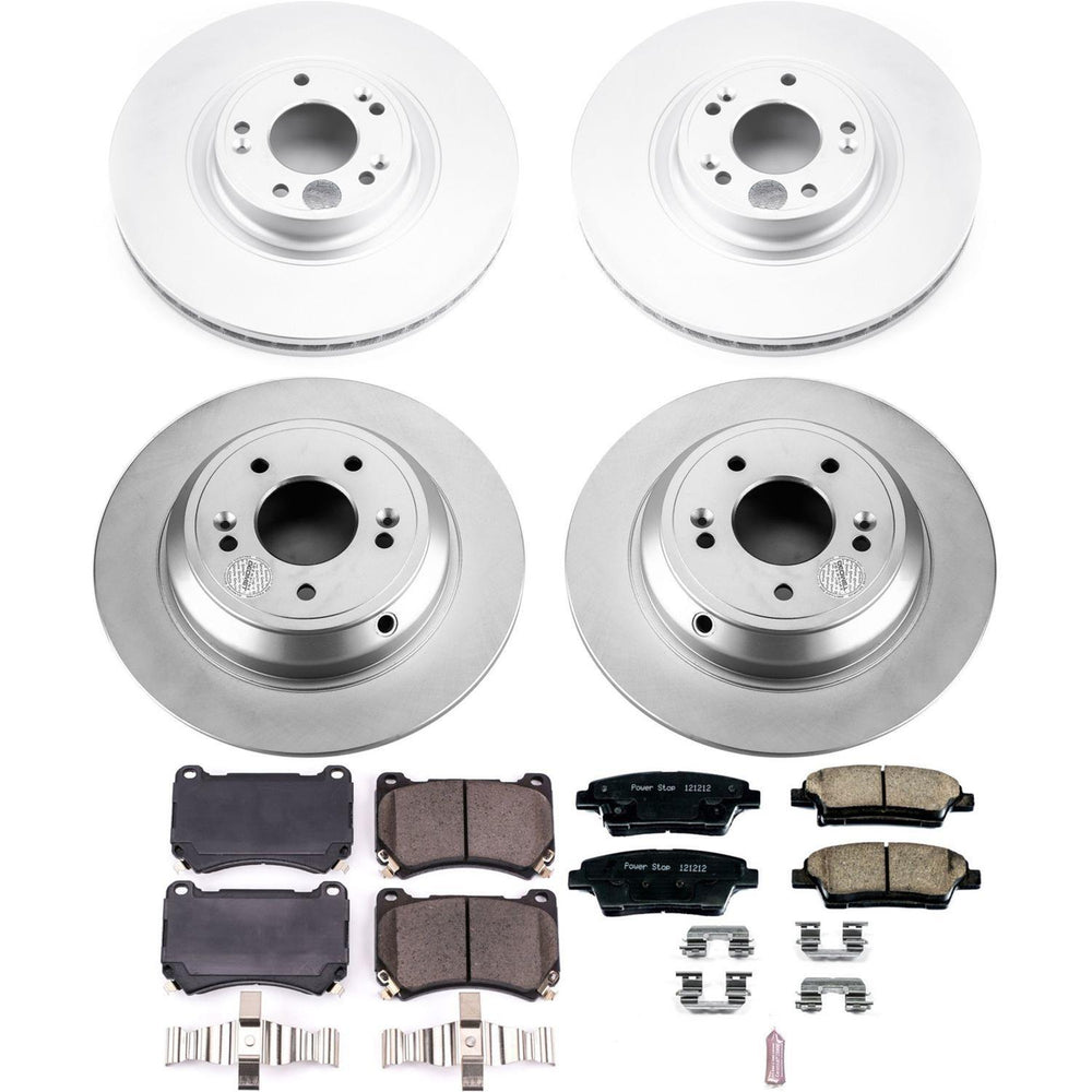 Power Stop 10-14 Hyundai Genesis Front & Rear Z17 Evolution Geomet Coated Brake Kit