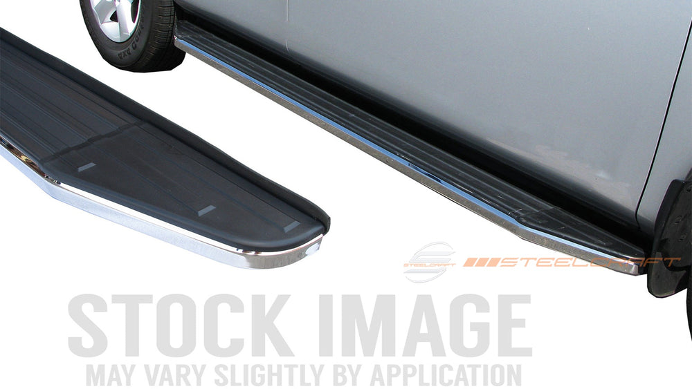 21C NISSAN ROGUE STX100 RUNNING BOARDS BLACK/STAINLESS TRIM