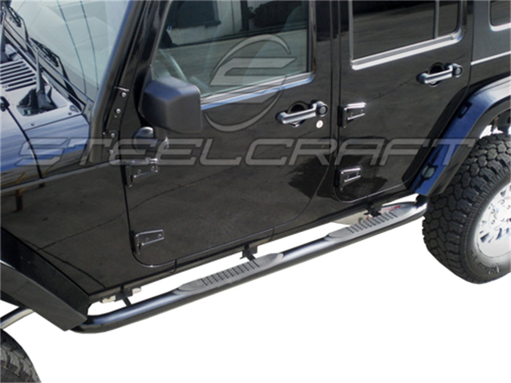 0716 WRANGLER 4 DOOR 3IN BLACK NERF BAR