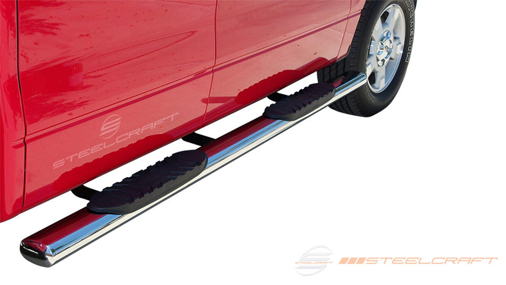0914 F150 SUPERCREW 5IN OVAL SIDEBARS BLACK